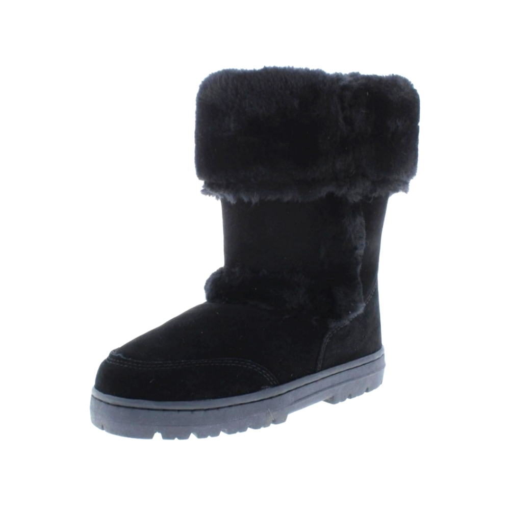 STYLE & CO Women's Black Faux-Fur Witty Cold-Weather Slip-On Ankle Boots winter